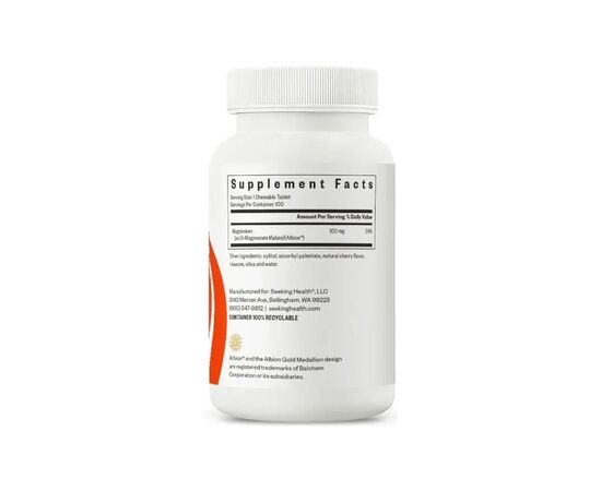 Витаминно-минеральный комплекс Seeking Health Магний малат, 100 мг, Magnesium Malate, 100 жевательных таблеток (SKH-52065), изображение 3 Витаминно-минеральный комплекс Seeking Health Магний малат, 100 мг, Magnesium Malate, 100 жевательных таблеток (SKH-52065), изображение 3