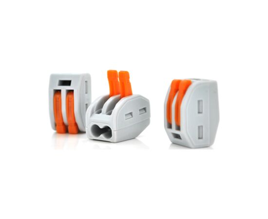 Соединитель кабеля 2-pin аналог WAGO K222-412, 50штпак Voltronic (WAGO222-412/50)
