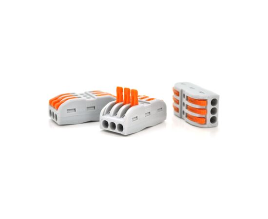 Соединитель кабеля 3-pin аналог WAGO K773-313, 15штпак Voltronic (K773-313/15)