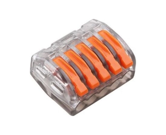 Соединитель кабеля 5-pin аналог WAGO PCT-415-T, 15штпак Voltronic (WAGO222-415-T/15)