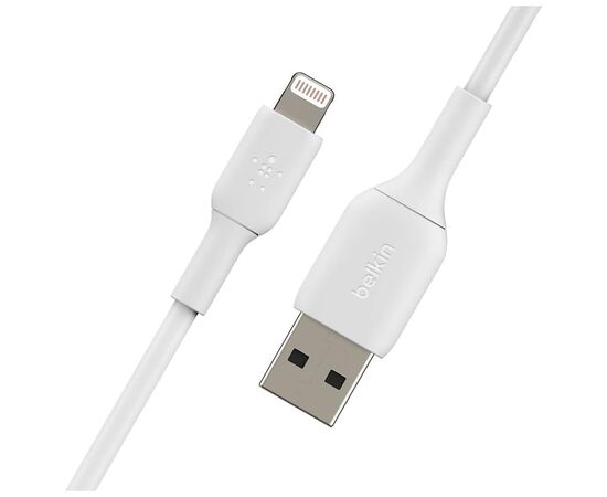 Дата кабель USB 2.0 AM to Lightning 1.0m 12W PVC (2 Pack) White Belkin (CAA001BT1MWH2PK), изображение 3 Дата кабель USB 2.0 AM to Lightning 1.0m 12W PVC (2 Pack) White Belkin (CAA001BT1MWH2PK), изображение 3