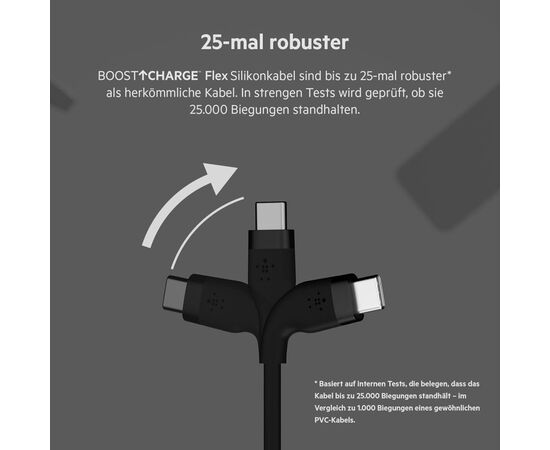 Дата кабель USB 2.0 AM to Type-C 3.0m 15W Black Belkin (CAB008BT3MBK), изображение 3 Дата кабель USB 2.0 AM to Type-C 3.0m 15W Black Belkin (CAB008BT3MBK), изображение 3