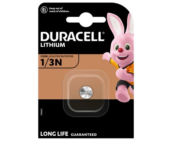 Батарейка 1/3N 3V спеціальна літієва, 2L76 / CR1 / 3N / CR11108, 1 шт. в упаковці Duracell (5007803), изображение 3 Батарейка 1/3N 3V спеціальна літієва, 2L76 / CR1 / 3N / CR11108, 1 шт. в упаковці Duracell (5007803), изображение 3