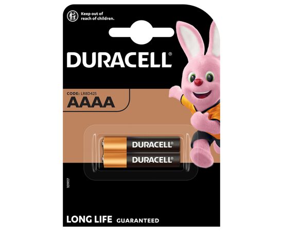 Батарейка AAAA спеціальна лужна LR8D425 1,5V, 2 шт. в упаковці Duracell (5007466), изображение 2 Батарейка AAAA спеціальна лужна LR8D425 1,5V, 2 шт. в упаковці Duracell (5007466), изображение 2