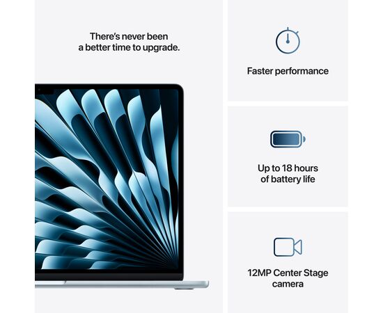 Ноутбук Apple MacBook Air 15 M4 A3241 Sky Blue (MC7D4UA/A), изображение 9 Ноутбук Apple MacBook Air 15 M4 A3241 Sky Blue (MC7D4UA/A), изображение 9