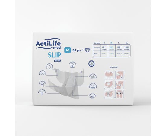 Подгузники для взрослых ActiLife Med Basic M, 30 шт (4820174981679), изображение 2 Подгузники для взрослых ActiLife Med Basic M, 30 шт (4820174981679), изображение 2