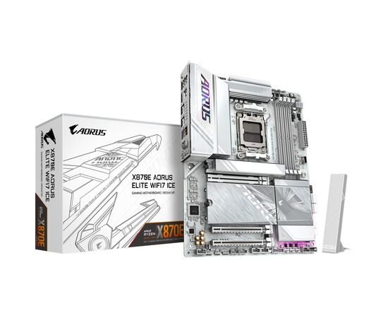 Материнская плата GIGABYTE X870E AORUS ELITE WIFI7 ICE (X870E A ELITE WIFI7 ICE), изображение 5 Материнская плата GIGABYTE X870E AORUS ELITE WIFI7 ICE (X870E A ELITE WIFI7 ICE), изображение 5