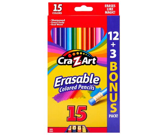 Карандаши цветные Cra-Z-Art з гумкою, 15 кольорів (10459CRA), изображение 2