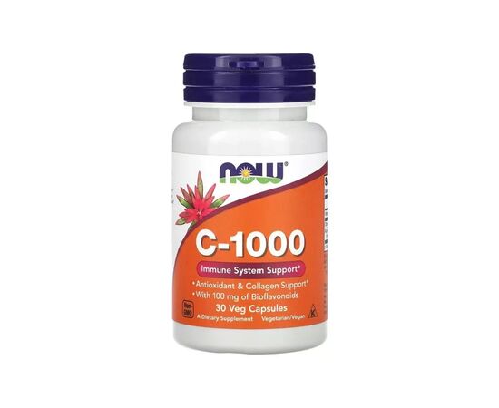 Вітамінно-мінеральний комплекс Now Foods Вітамін C-1000, Vitamin C-1000, 30 вегетаріанських капсул (NOW-00689)
