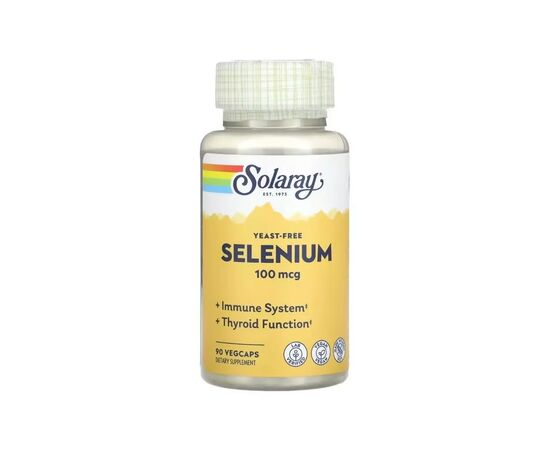 Мінерали Solaray Селен бездрожжевий, 100 мкг, Yeast-Free Selenium, 90 вегетаріанські (SOR-04676)