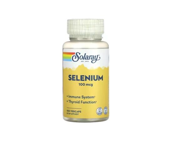 Мінерали Solaray Селен, 100 мкг, Selenium, 100 вегетаріанських капсул (SOR-04690)