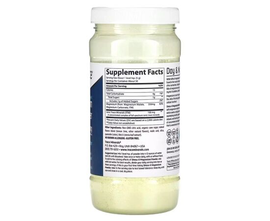 Минералы Trace Магний, вкус лимон-лайм, 350 мг, Stress-X, Magnesium Powder, Trace Minerals, 25 (TMR-00274), изображение 2 Минералы Trace Магний, вкус лимон-лайм, 350 мг, Stress-X, Magnesium Powder, Trace Minerals, 25 (TMR-00274), изображение 2
