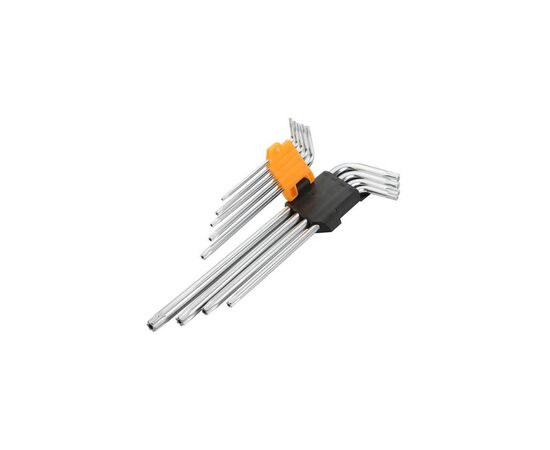 Набор инструментов Tolsen удлиненных ключей Torx с отвором 9 шт Т10-Т50 (20057)