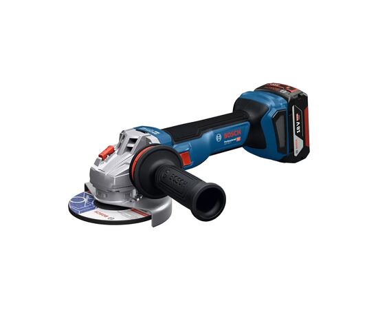 Шлифовальная машина Bosch GWS 18V-11 125мм, 18В, 2x5Ah, 0-9000об/мин, 1.7кг, кейс (0.601.9N4.103), изображение 2 Шлифовальная машина Bosch GWS 18V-11 125мм, 18В, 2x5Ah, 0-9000об/мин, 1.7кг, кейс (0.601.9N4.103), изображение 2