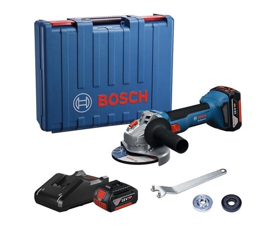 Шлифовальная машина Bosch GWS 18V-8 125мм, 18В, 2x4Ah, 0-11000об/мин, 1.7кг, кейс (0.601.9N9.020)