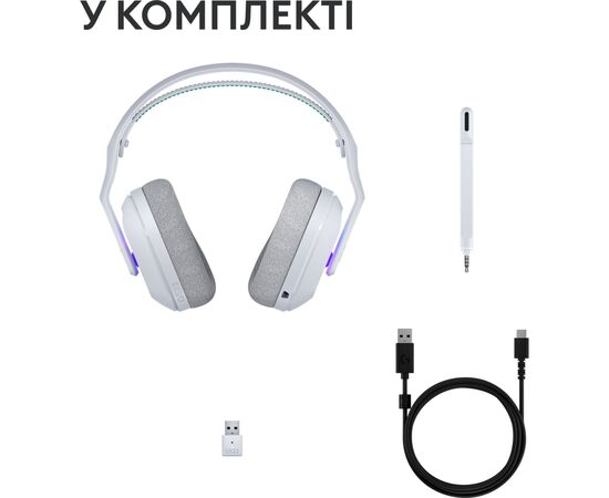 Наушники Logitech G522 Lightspeed Wireless Gaming Headset White (981-001550), изображение 3 Наушники Logitech G522 Lightspeed Wireless Gaming Headset White (981-001550), изображение 3