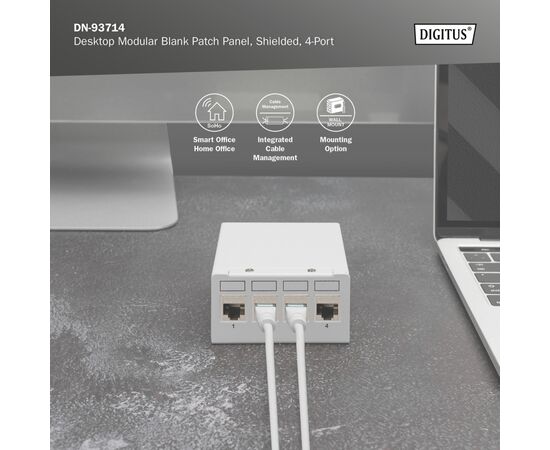 Патч-панель настільна, 4 порти, модульна Digitus (DN-93714), изображение 10 Патч-панель настільна, 4 порти, модульна Digitus (DN-93714), изображение 10