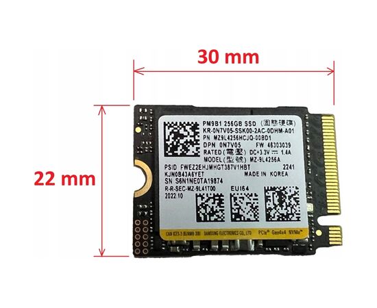 Накопитель SSD M.2 2230 256GB Samsung (MZ9L4256HCJQ-00BD1), изображение 2 Накопитель SSD M.2 2230 256GB Samsung (MZ9L4256HCJQ-00BD1), изображение 2