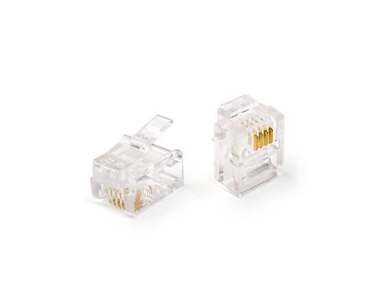 Коннектор RJ12 6P4С, 100шт/пак Kingda (KDPG8005/100), изображение 2 Коннектор RJ12 6P4С, 100шт/пак Kingda (KDPG8005/100), изображение 2