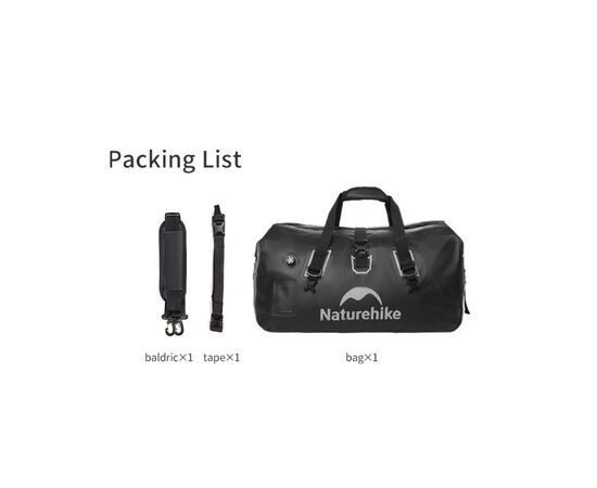 Дорожня сумка Naturehike Водонепроникна CNK2450XB015, 40 л, чорна (6975641883784), зображення 2 Дорожня сумка Naturehike Водонепроникна CNK2450XB015, 40 л, чорна (6975641883784), зображення 2