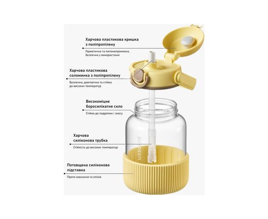 Бутылка для воды Buydeem DG78 800 мл Mellow Yellow (DG78-MY), изображение 7 Бутылка для воды Buydeem DG78 800 мл Mellow Yellow (DG78-MY), изображение 7