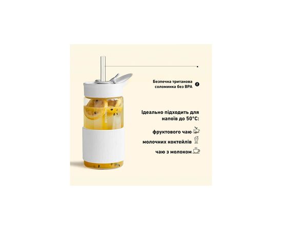 Бутылка для воды Buydeem CD1017 500 мл Oats White (CD1017-OW), изображение 5 Бутылка для воды Buydeem CD1017 500 мл Oats White (CD1017-OW), изображение 5