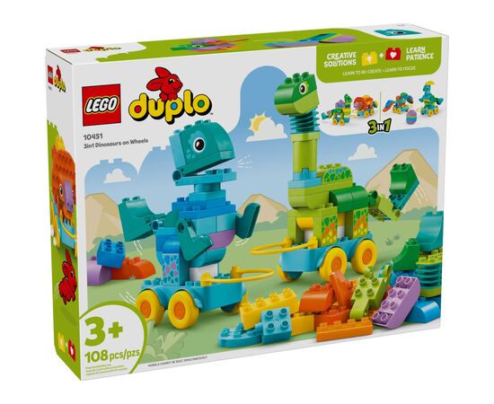 Конструктор LEGO DUPLO Динозаври на колесах 3 в 1 (10451)