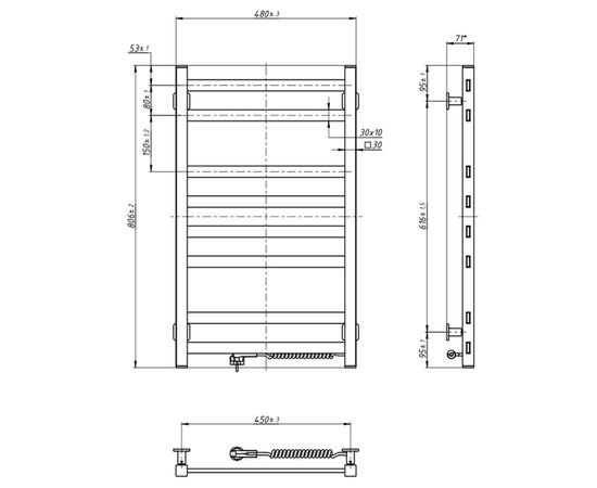 Сушарка для рушників Navin Авангард, 800х480х71мм (12-228050-4880), зображення 7