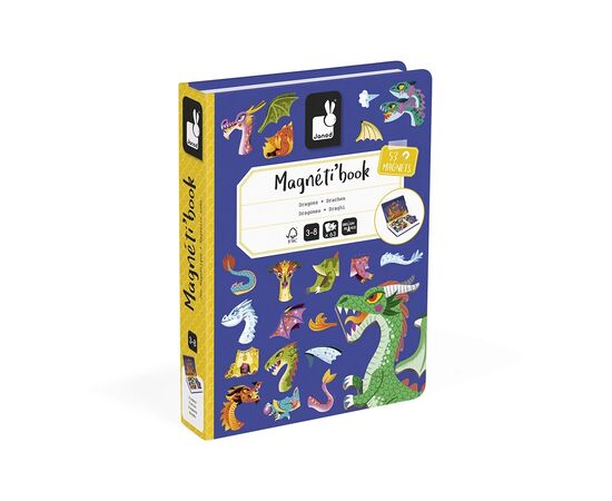 Развивающая игрушка Janod Магнитная книга Драконы 53 элемента (J02527), изображение 2 Развивающая игрушка Janod Магнитная книга Драконы 53 элемента (J02527), изображение 2