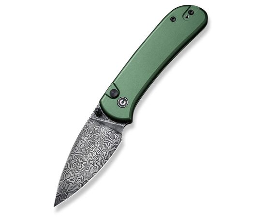 Нож Civivi Qubit, Green Aluminum, Damascus (C22030E-DS1), изображение 2 Нож Civivi Qubit, Green Aluminum, Damascus (C22030E-DS1), изображение 2