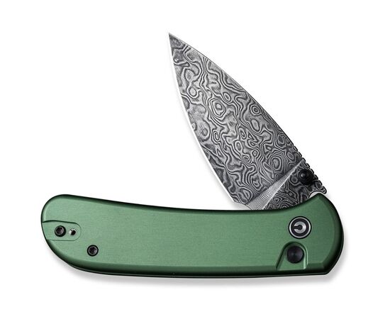 Нож Civivi Qubit, Green Aluminum, Damascus (C22030E-DS1), изображение 5 Нож Civivi Qubit, Green Aluminum, Damascus (C22030E-DS1), изображение 5