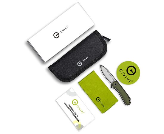 Нож Civivi Qubit, Green Aluminum, Damascus (C22030E-DS1), изображение 9 Нож Civivi Qubit, Green Aluminum, Damascus (C22030E-DS1), изображение 9
