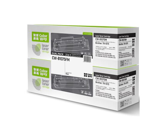 Картридж ColorWay Brother TN1075 HL-1112/DCP-1510/MF-1810 DUAL PACK 2x1K (CW-B1075FM)