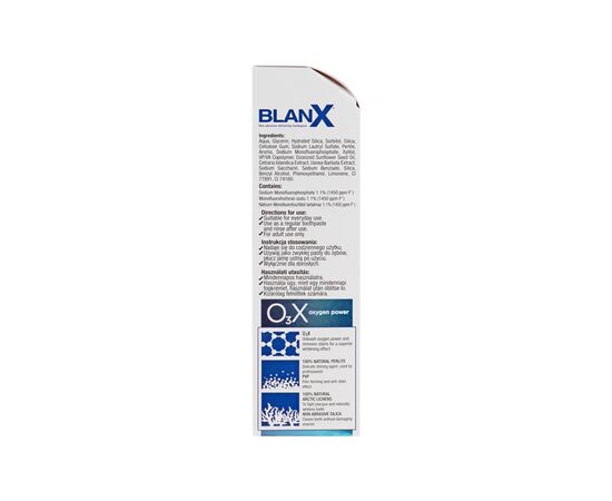 Зубная паста BlanX O3X Oxygen Power 75 мл (8017331065891), изображение 3 Зубная паста BlanX O3X Oxygen Power 75 мл (8017331065891), изображение 3