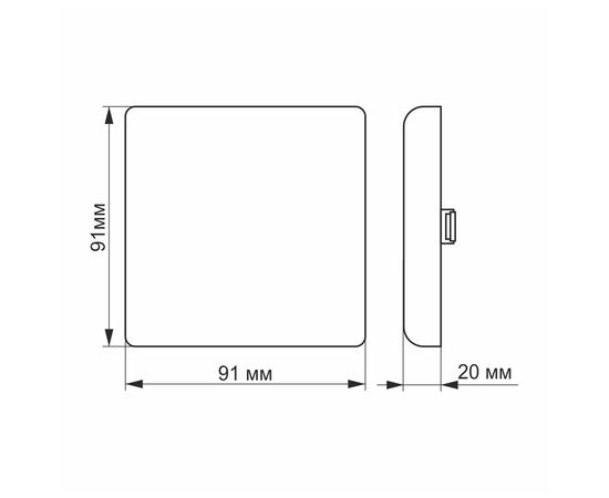 Светильник Videx LED 9W 4100K (VL-DLFS-094), изображение 3 Светильник Videx LED 9W 4100K (VL-DLFS-094), изображение 3