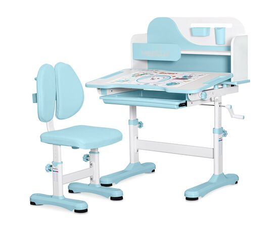 Парта со стулом Mealux Wave Blue (+ полка) (BD-31 BL)