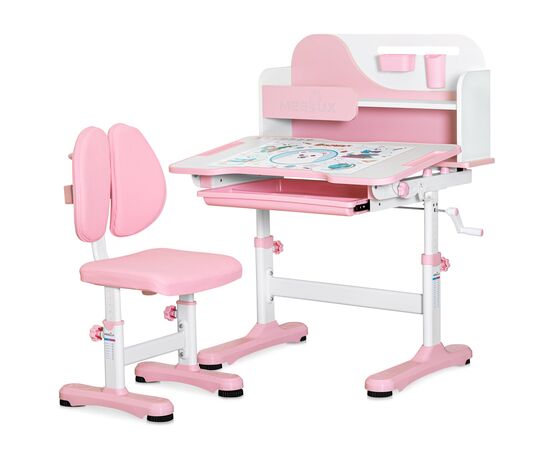 Парта со стулом Mealux Wave Pink (+ полка) (BD-31 PN)