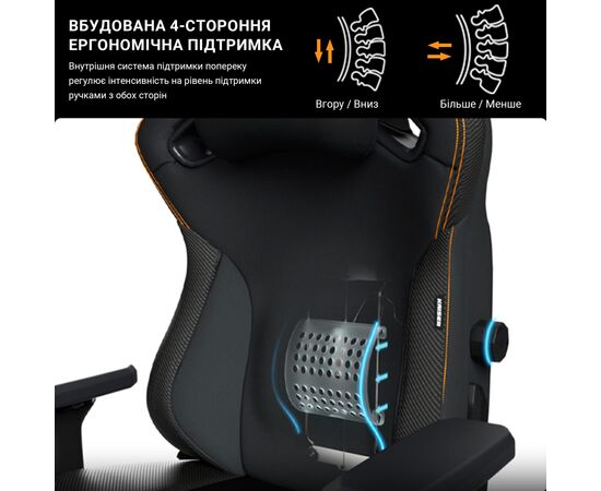 Кресло игровое Anda Seat Kaiser 3 Fabric Size XL Dark Gray (AD12YDC-XL-01-GB-CF), изображение 6 Кресло игровое Anda Seat Kaiser 3 Fabric Size XL Dark Gray (AD12YDC-XL-01-GB-CF), изображение 6