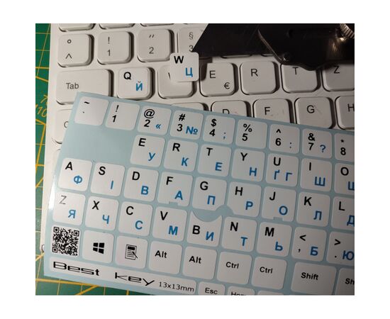 Наклейка на клавиатуру BestKey непрозрачная белая основа, 76, синий (BKU13WHI_BLU), изображение 2 Наклейка на клавиатуру BestKey непрозрачная белая основа, 76, синий (BKU13WHI_BLU), изображение 2