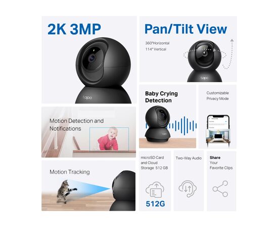 Камера видеонаблюдения TP-Link TAPO-C211, изображение 3 Камера видеонаблюдения TP-Link TAPO-C211, изображение 3