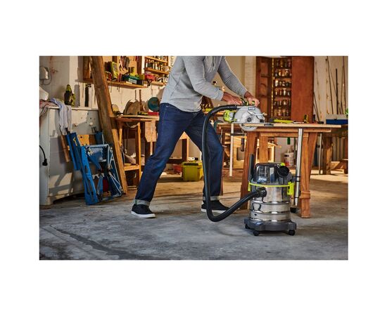 Пылесос строительный Ryobi R18WDV-0 ONE+ (без АКБ и ЗУ) (5133004724), изображение 2 Пылесос строительный Ryobi R18WDV-0 ONE+ (без АКБ и ЗУ) (5133004724), изображение 2