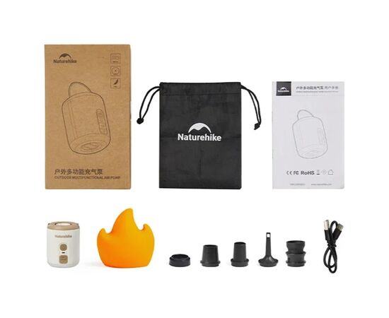 Насос для надувной мебели Naturehike CNK2300DQ022 + нічник + вентилятор, бежевий (6976507665971), изображение 2 Насос для надувной мебели Naturehike CNK2300DQ022 + нічник + вентилятор, бежевий (6976507665971), изображение 2