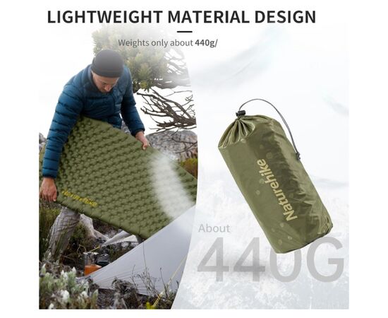Туристический коврик Naturehike CNH22DZ018 183х58х7 см зелений (6975641888536), изображение 5 Туристический коврик Naturehike CNH22DZ018 183х58х7 см зелений (6975641888536), изображение 5