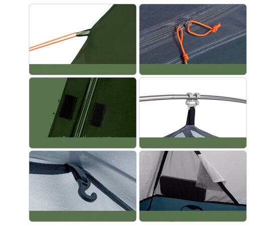 Палатка Naturehike одномісний з футпринтом Cycling 1 NH18A095-D зелений (6927595735671), изображение 4 Палатка Naturehike одномісний з футпринтом Cycling 1 NH18A095-D зелений (6927595735671), изображение 4