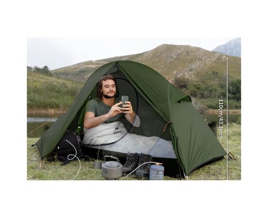 Палатка Naturehike одномісний з футпринтом Cycling 1 NH18A095-D зелений (6927595735671), изображение 6 Палатка Naturehike одномісний з футпринтом Cycling 1 NH18A095-D зелений (6927595735671), изображение 6