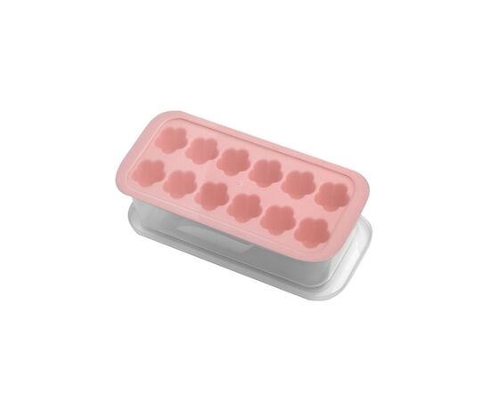 Форма для льоду Stenson з контейнером 27 х 12 х 7.5 см Рожева (R92456 pink)