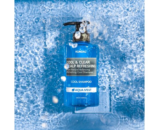 Шампунь Kundal Cool & Clear Scalp Refreshing Shampoo Aqua Mint 500 мл (8809693253265), изображение 3 Шампунь Kundal Cool & Clear Scalp Refreshing Shampoo Aqua Mint 500 мл (8809693253265), изображение 3