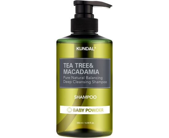 Шампунь Kundal Tea Tree & Macadamia Deep Cleansing Shampoo Baby Powder 500 мл (8809693252787)