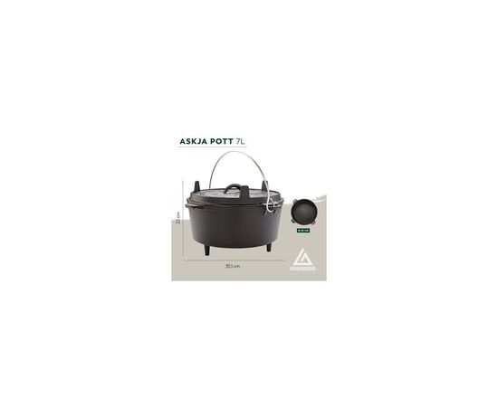 Котел туристический Groenberg Askja Pot 30 cm / 7 L Black (266017) (DAS303244), изображение 7 Котел туристический Groenberg Askja Pot 30 cm / 7 L Black (266017) (DAS303244), изображение 7