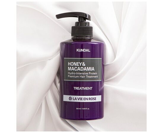 Маска для волосся Kundal Honey & Macadamia Protein Hair Treatment La Vie En Rose 500 мл (8809693251728), зображення 2 Маска для волосся Kundal Honey & Macadamia Protein Hair Treatment La Vie En Rose 500 мл (8809693251728), зображення 2